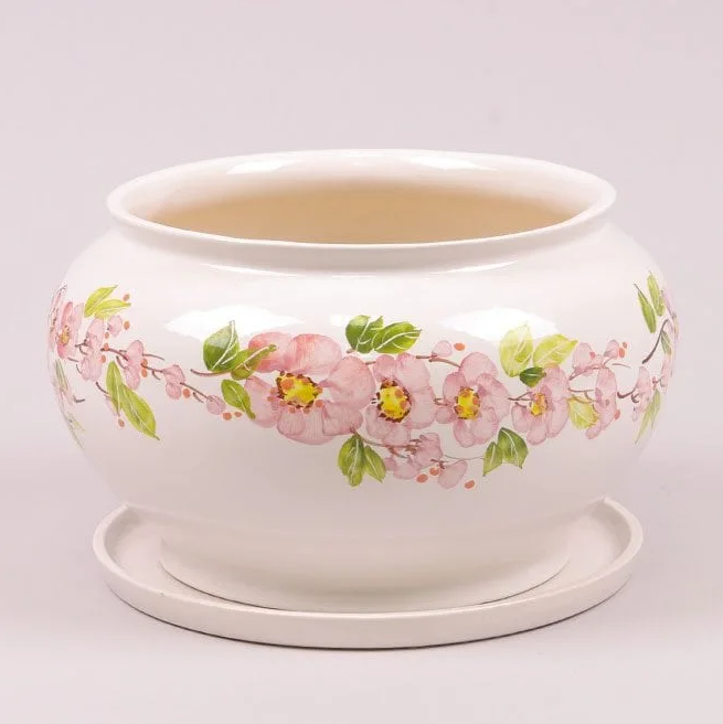 Горшок керамический Flora круглый с бортиком 4 л (2530)