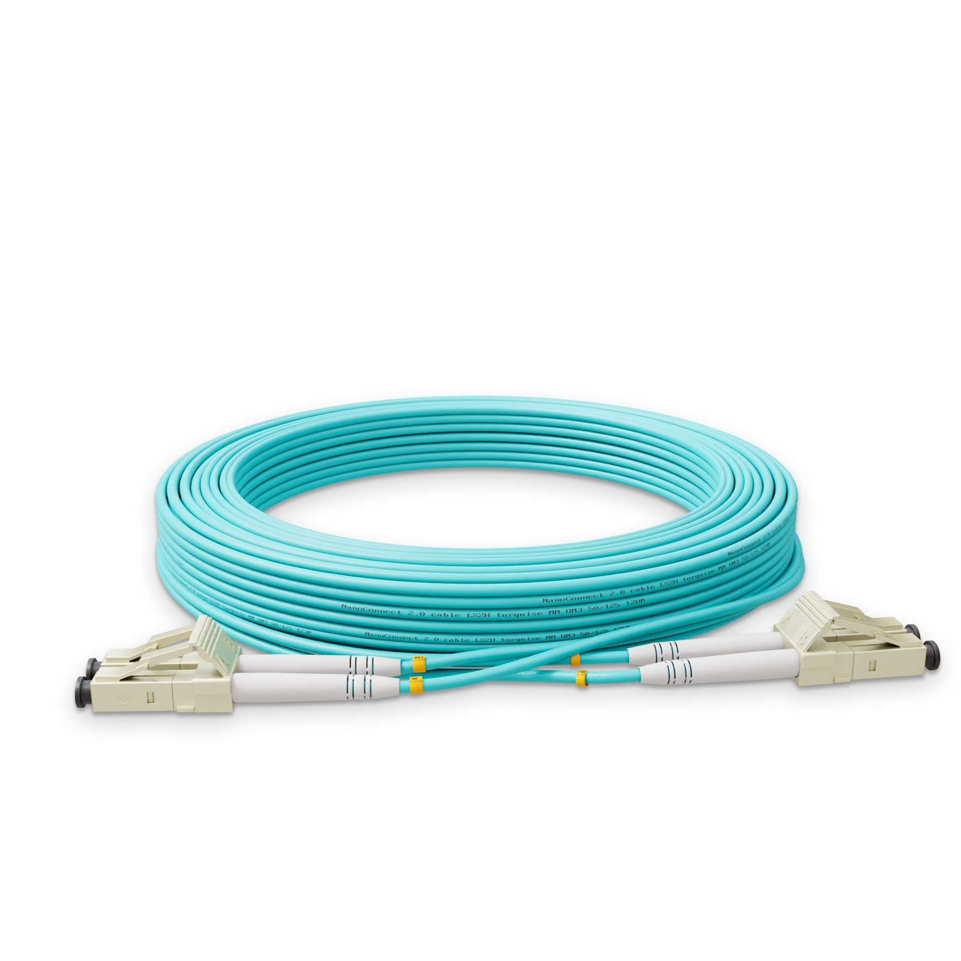 Патч-корд оптический Duplex NanoConnect LC/UPC-LC/UPC LSZH Multimode OM3 MM 2 мм 10 м Бирюзовый (13605)