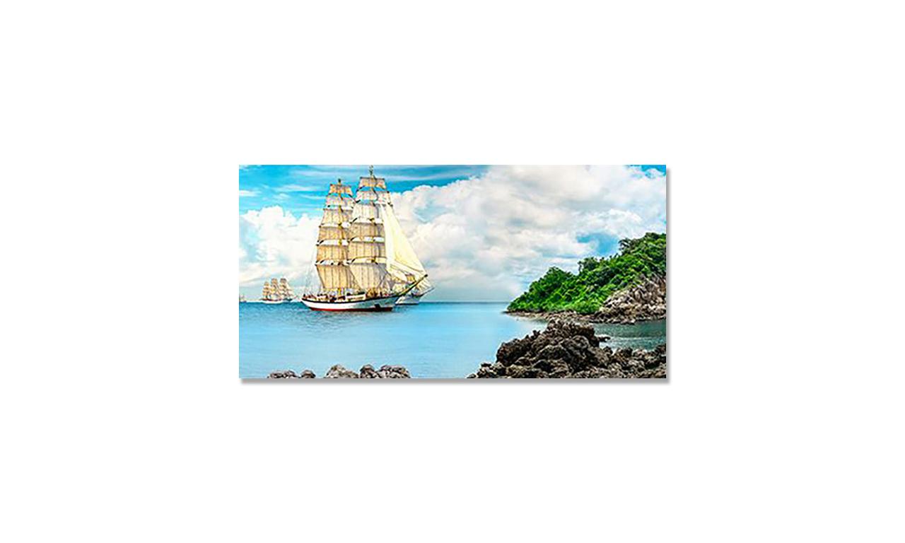 Наклейка виниловая на стол Zatarga Корабли и Скалы 600х1200 мм (1274515518)