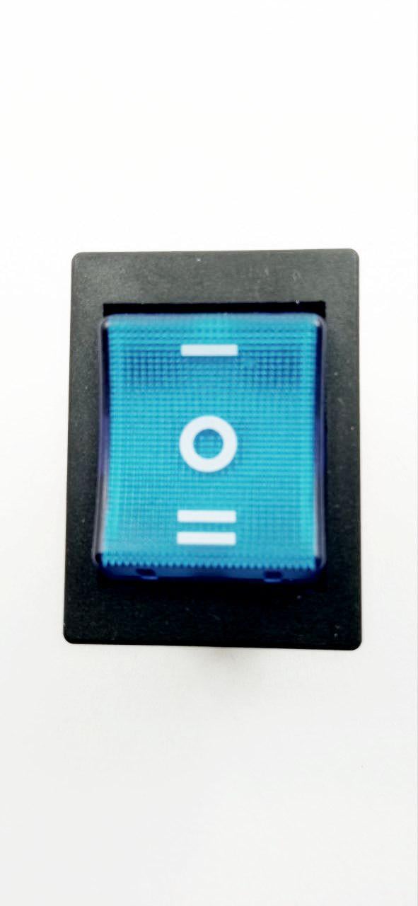 Вимикач KCD4 ON-OFF-ON з підсвіткою 6pin 30A 250V Синій (33833)