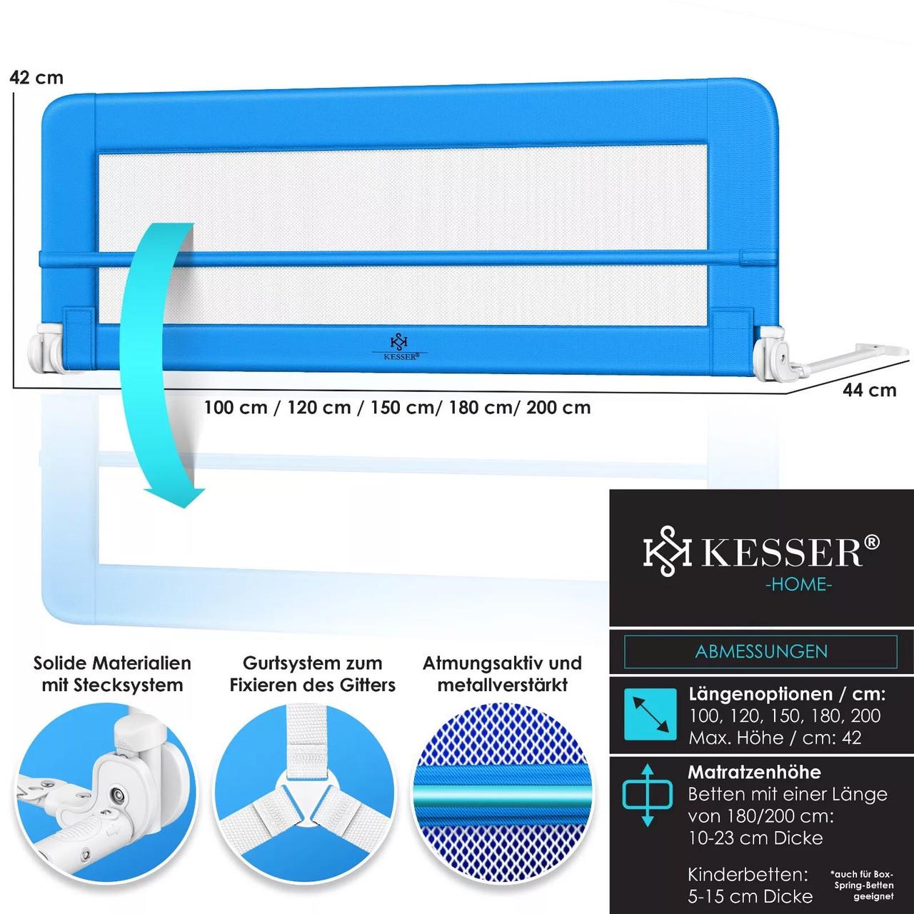 Ограждение детской кровати KESSER 200 см Синий - фото 4