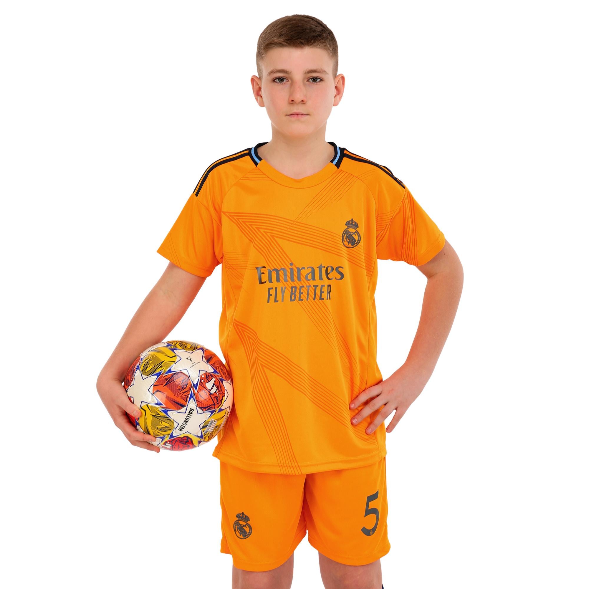 Футбольная форма детская REAL MADRID BELLINGHAM 5 гостевая 2025 р. 30 150-160 см Оранжевый (CO-4645-30)