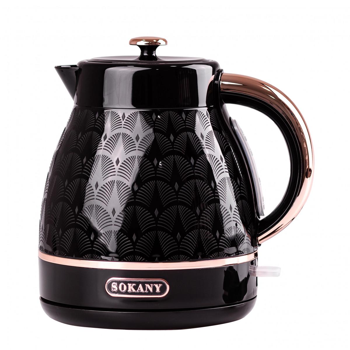 Электрочайник Sokany SK1030B бесшумный 1,7 л Черный (2796)