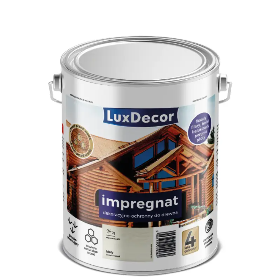 Імпрегнат LuxDecor декоративно-захисний 9 л Білий матовий (5906725272225)