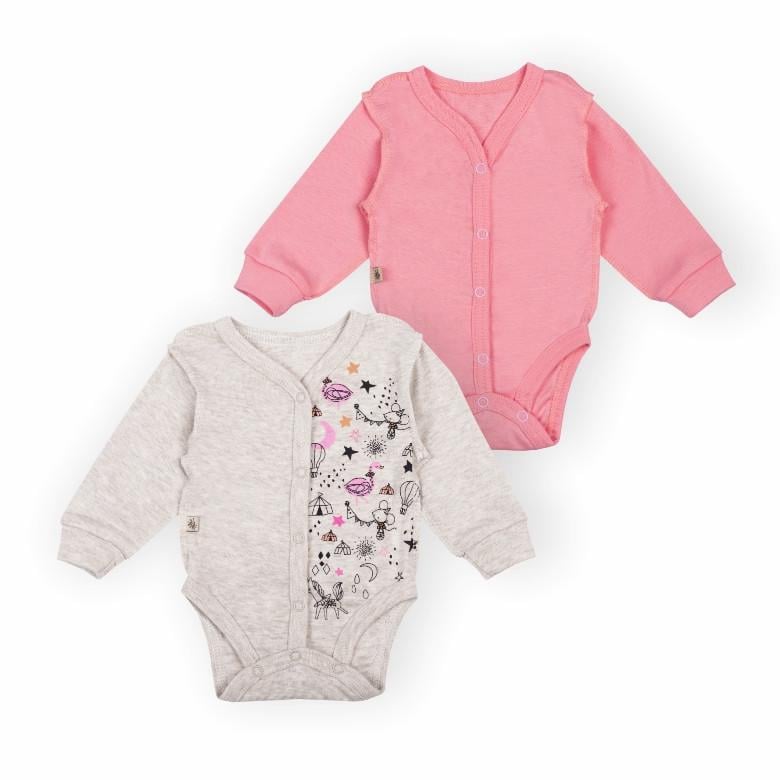 Комплект боди для малыша Gabbi BD-24-4 62 см 2 шт. Бежевый/Персиковый (13929)