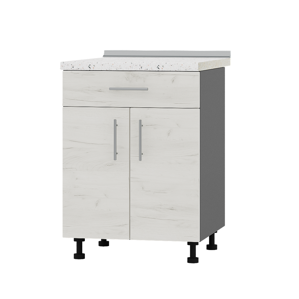 Шкаф нижний Эверест Оптима модуль Низ Н75-600 60х47х85 см Дуб крафт белый/Антрацит (06490)