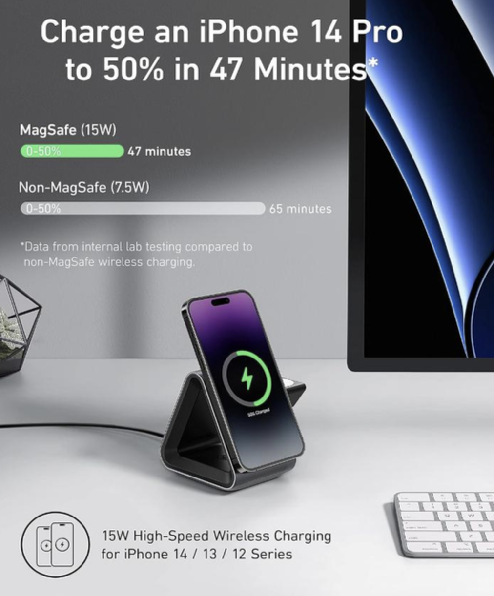 Зарядний пристрій Anker 737 MagGo Charger 3in1 Station з 15W Max Fast Charge з блоком живлення - фото 6 Зарядний пристрій Anker 737 MagGo Charger 3in1 Station з 15W Max Fast Charge з блоком живлення - фото 6