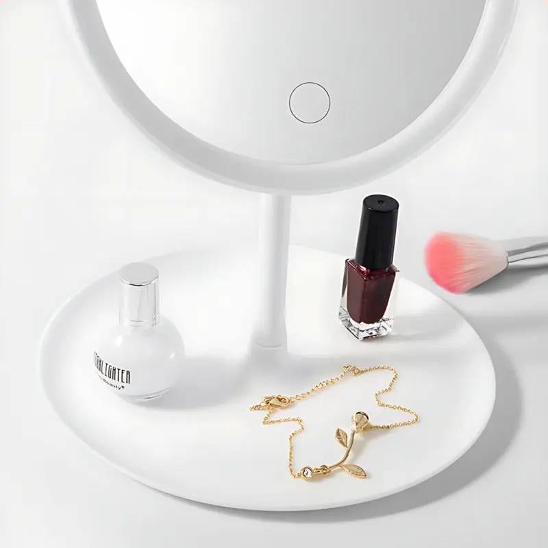 Косметическое зеркало с LED подсветкой на аккумуляторе от USB Белый (c2e02b57) - фото 3 Косметическое зеркало с LED подсветкой на аккумуляторе от USB Белый (c2e02b57) - фото 3