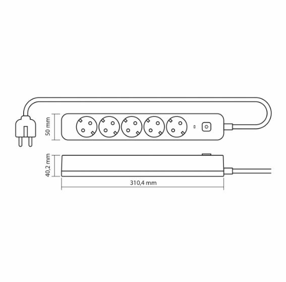 Фильтр Videx ONCORD с кнопкой 3 м Черный (29435981) - фото 5