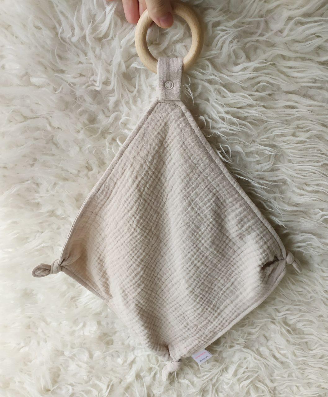 Деревянный эко прорезыватель для зубов Baby Lounge и полотенце Бежевый