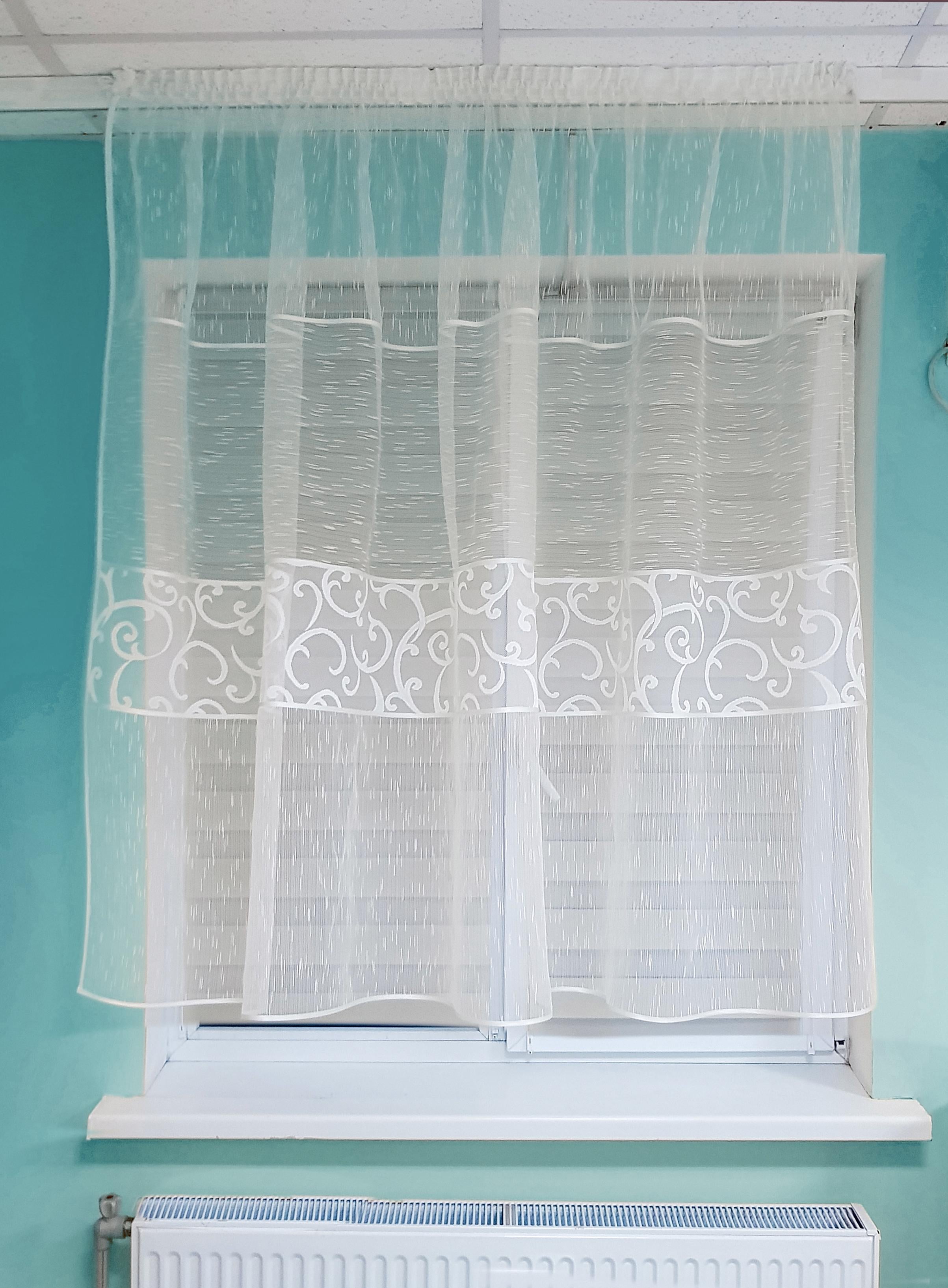 Тюль до подоконника Firanka Дождик карниз 150 см Белый (21_5а)