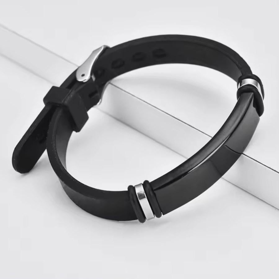 Браслет под гравировку из медицинской стали на силиконовом ремешке 20 см (BSS-146) Браслет под гравировку из медицинской стали на силиконовом ремешке 20 см (BSS-146)