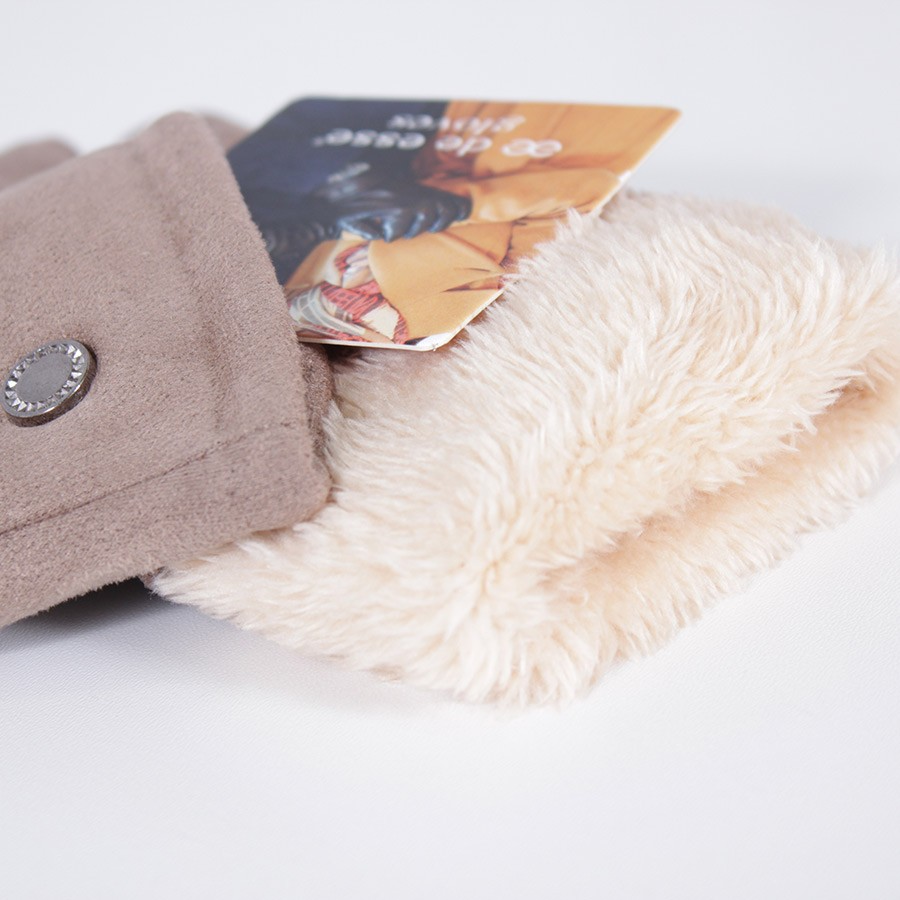 Рукавички жіночі зі штучної замші D1682-3T демісезонні 7,5"-8" Бежевий (2818732211) - фото 6 Рукавички жіночі зі штучної замші D1682-3T демісезонні 7,5"-8" Бежевий (2818732211) - фото 6