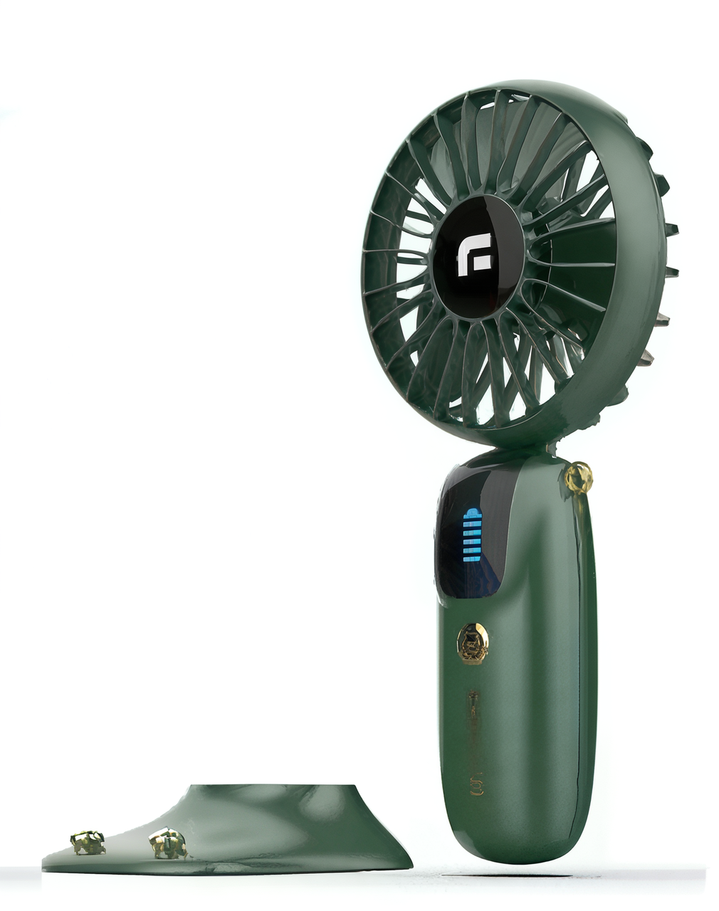 Портативный мини вентилятор с подставкой для телефона и дисплеем (AND892)