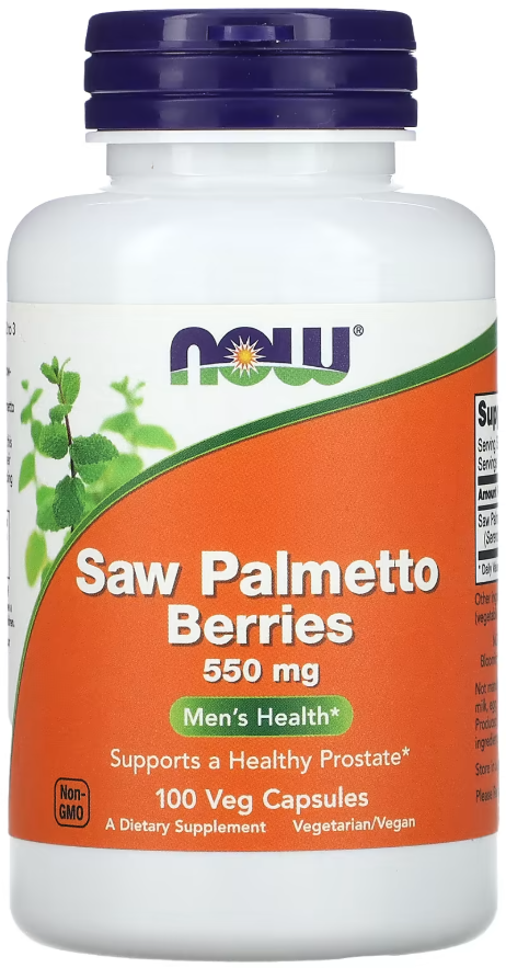 Добавка Со Пальметто Ягоды сереной Now Foods Saw Palmetto Berries 550 мг 100 капсул