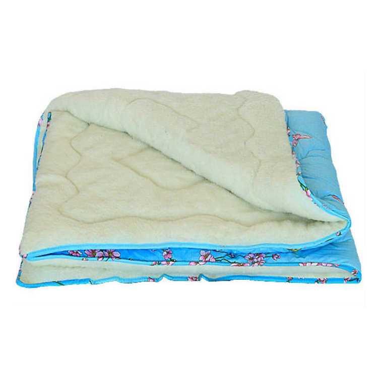 Одеяло евро из овечьей шерсти Лери Макс Голубой