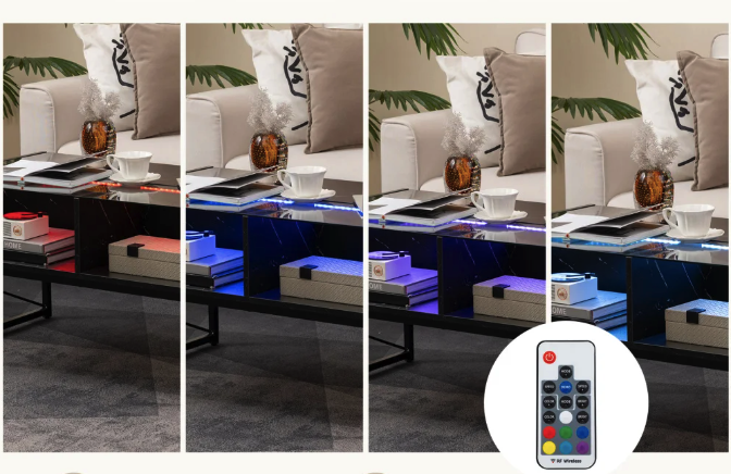 Журнальный стол Costway Moderne с подсветкой Черный (4731) - фото 8 Журнальный стол Costway Moderne с подсветкой Черный (4731) - фото 8