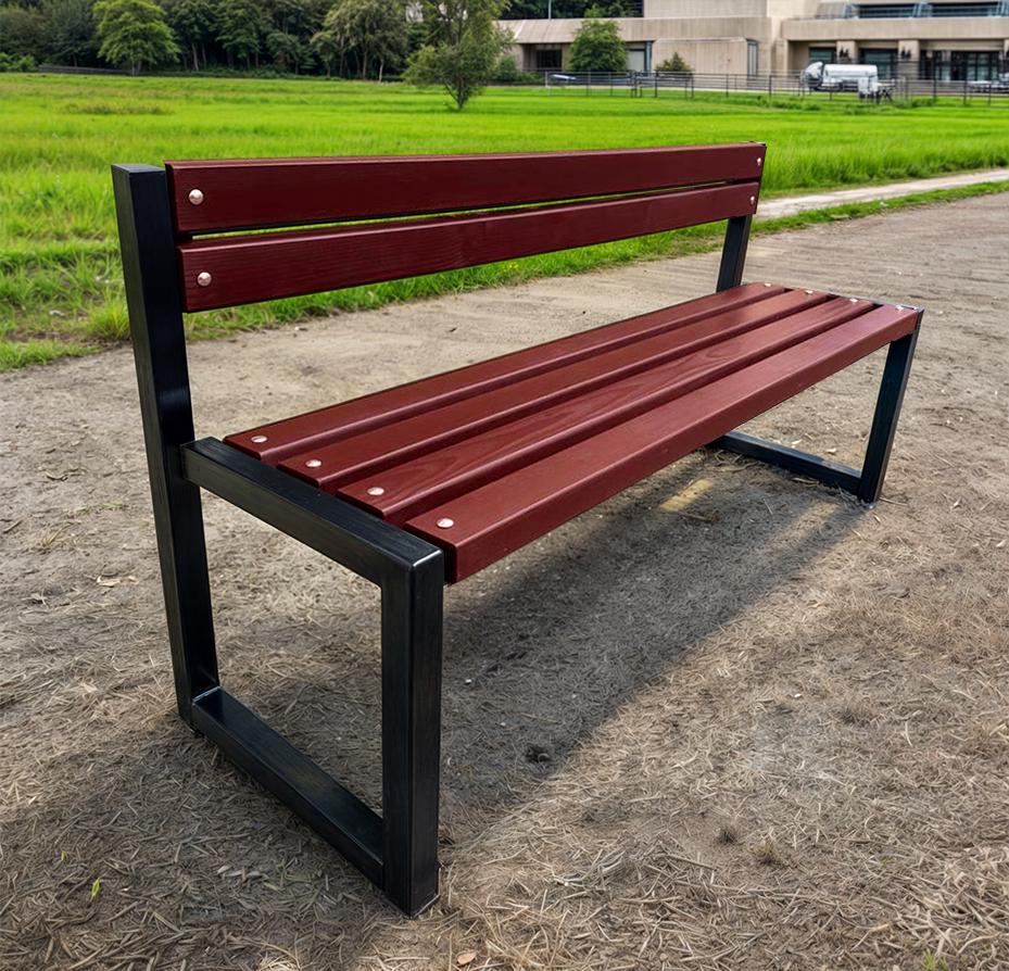 Скамейка садовая ТОБІ ШО Лофт Бенч со спинкой без подлокотников 1,5 м Махагоний (25589237) - фото 1