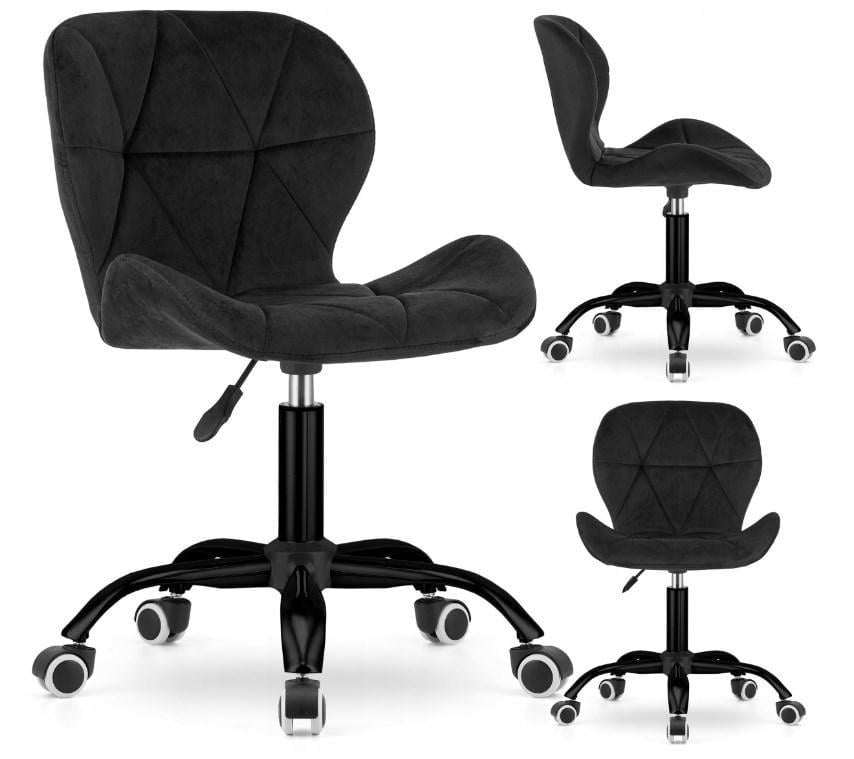 Кресло офисное компьютерное на колесах Bonro B-531 велюр Черный (4178) - фото 2