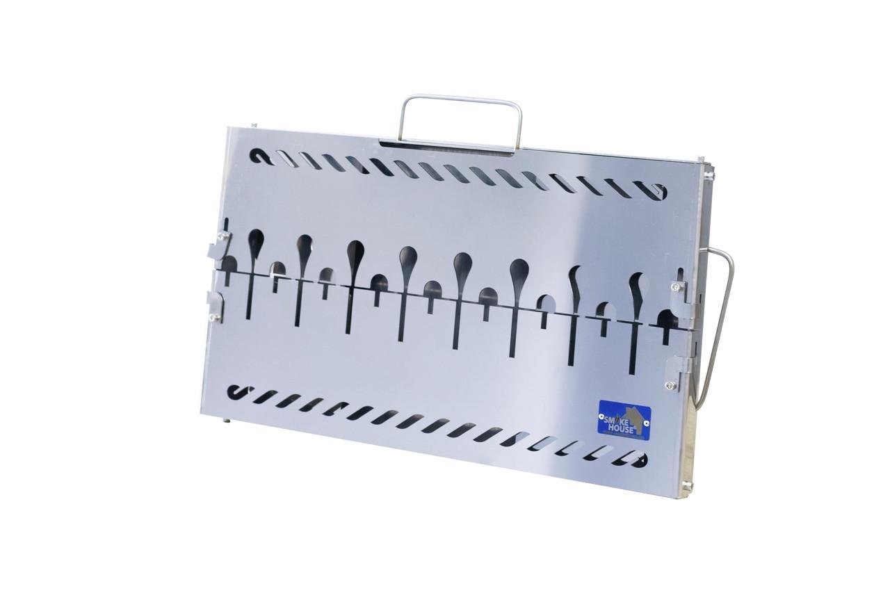 Мангал-валіза збірно-розбірної Smoke House Case 8 DeLuxe 550х330х140 мм на 8 шампурів з сумкою та решіткою (27860560) - фото 3 Мангал-валіза збірно-розбірної Smoke House Case 8 DeLuxe 550х330х140 мм на 8 шампурів з сумкою та решіткою (27860560) - фото 3