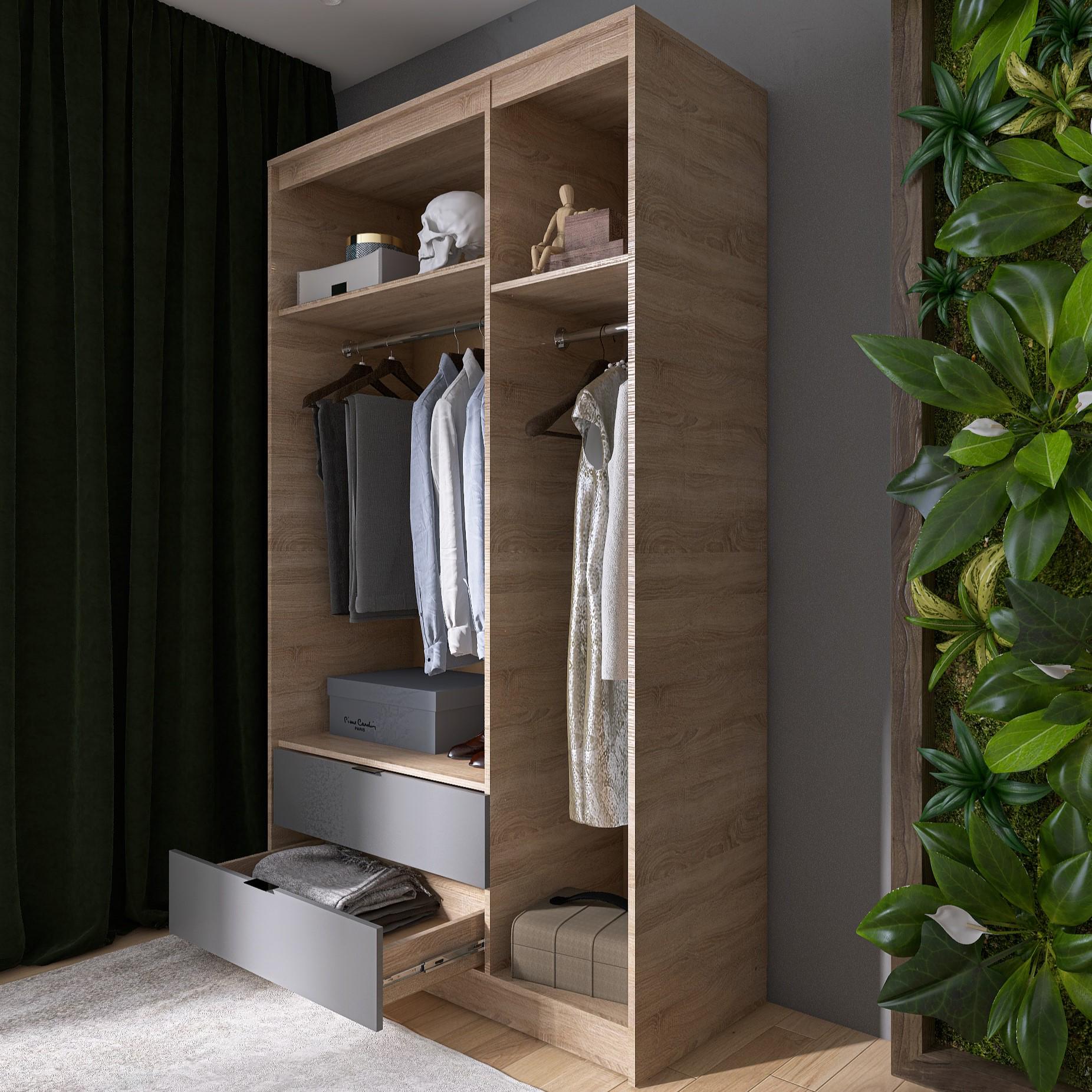 Шкаф Everest Сити 1200 1202х500х2046 мм Сонома/Графит (11432) - фото 7