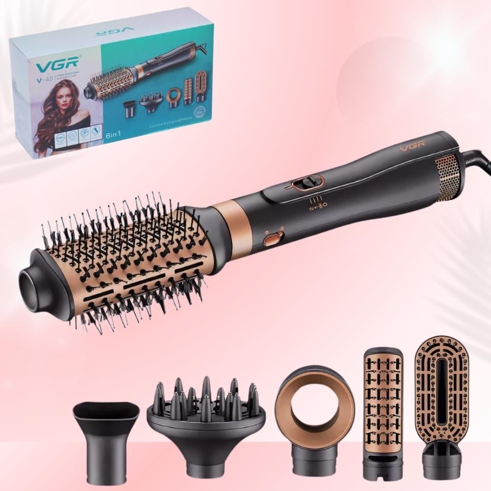 Мультистайлер для волосся VGR V-491 6в1 набір для укладання волосся 3 режими 6 насадок (120.1892) - фото 10 Мультистайлер для волосся VGR V-491 6в1 набір для укладання волосся 3 режими 6 насадок (120.1892) - фото 10