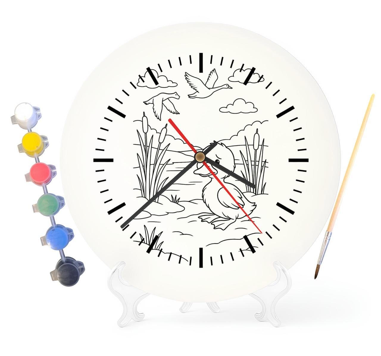 Детский набор для творчества часы-раскраски Гадкий утенок по мотивам книги Ганса Кристиана Андерсена 30 см (Г0017)