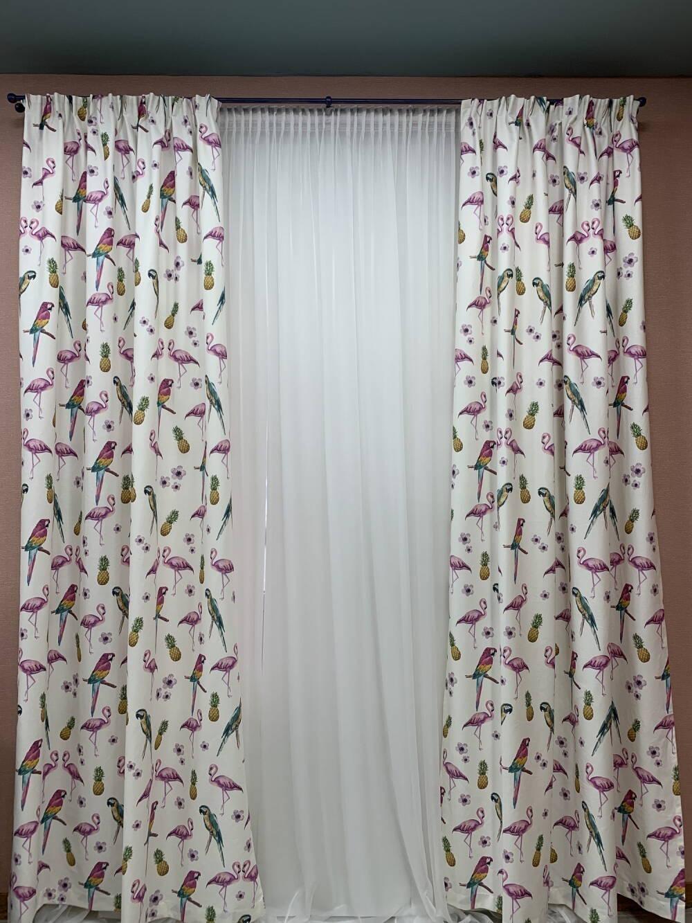 Шторы коттоновые 1,5 м 2 шт. Оранжевый (000101627)