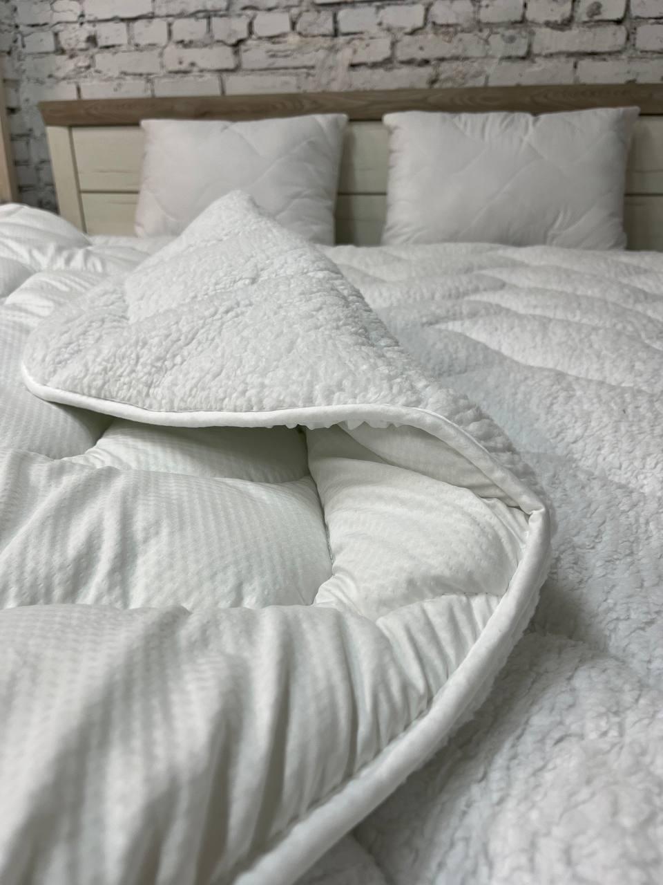 Одеяло меховое холлофайбер зимнее 155х210 см Белый (Д-Al-hutr-kovdra-001) - фото 4