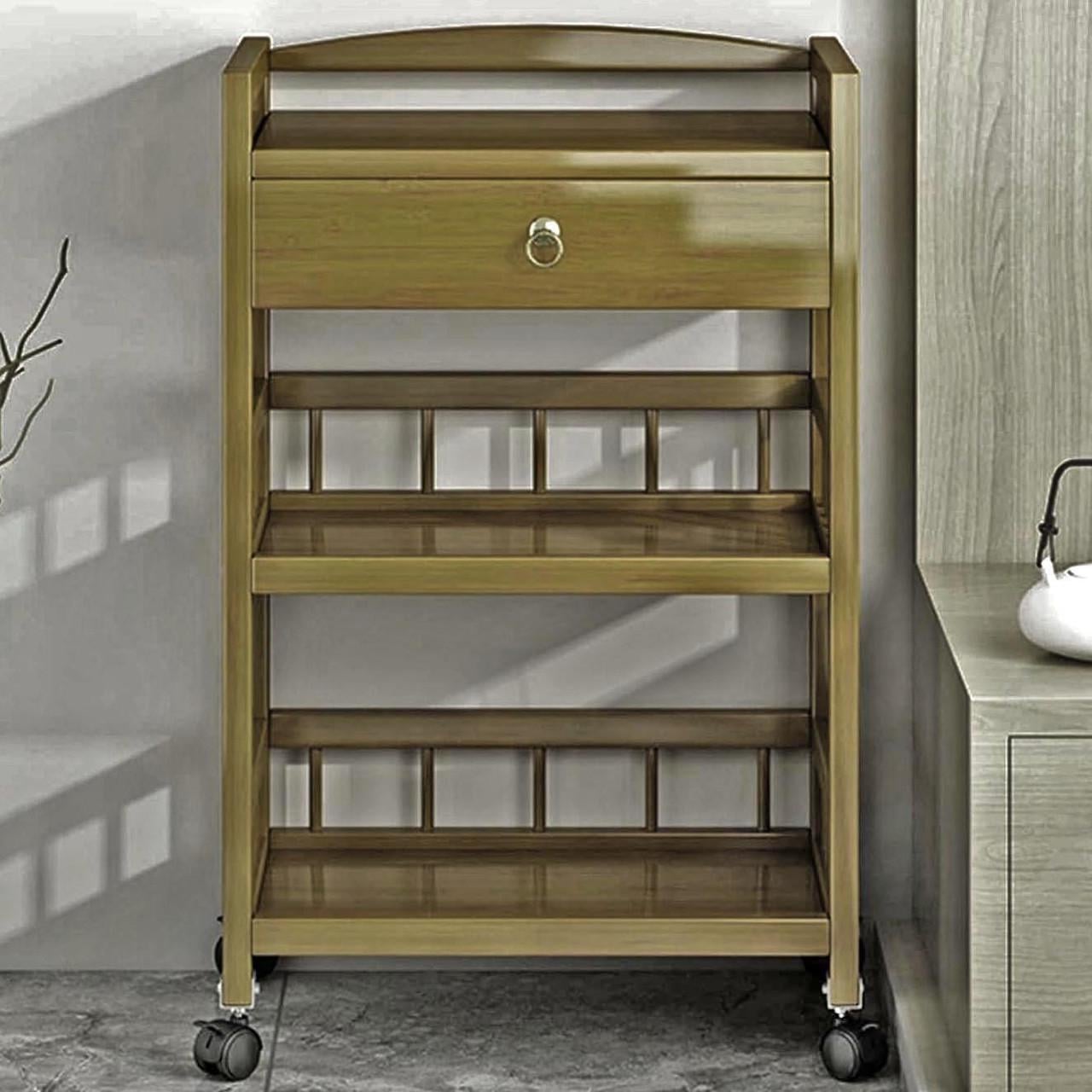 Этажерка для ванной из дерева на колесиках Саперли Рустикал (АБТ-006834)