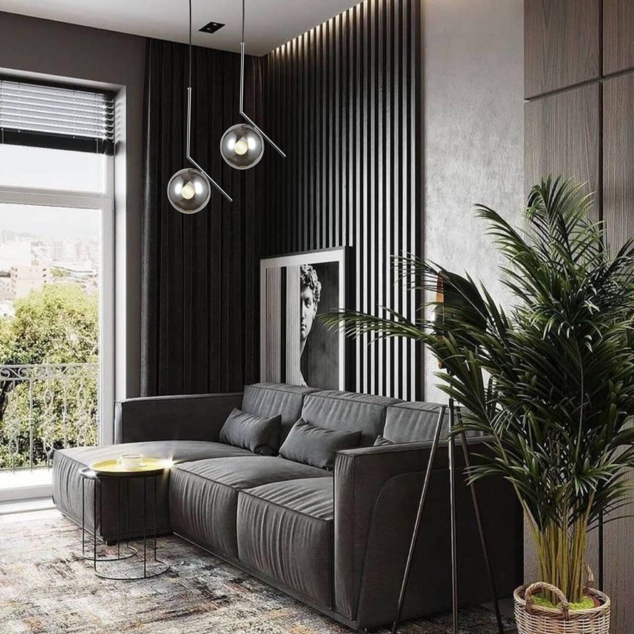 Підвіс скляний Срібний (916-3814-1 CR+BK) - фото 3 Підвіс скляний Срібний (916-3814-1 CR+BK) - фото 3