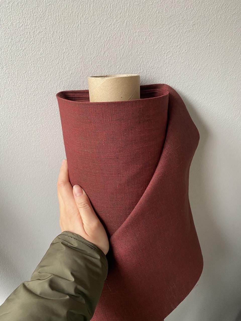 Ткань для постельного белья LINEN PLUS льняная 260 см 1/7 Бордовый меланж - фото 4 Ткань для постельного белья LINEN PLUS льняная 260 см 1/7 Бордовый меланж - фото 4