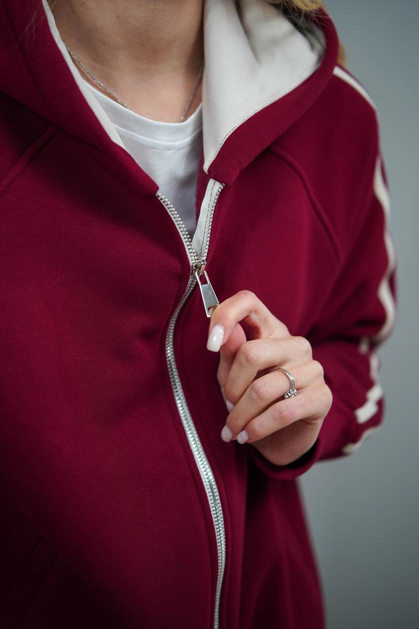 Костюм женский М208.4 на замке с начесом XXL Бордовый (1032-1-64) - фото 5 Костюм женский М208.4 на замке с начесом XXL Бордовый (1032-1-64) - фото 5