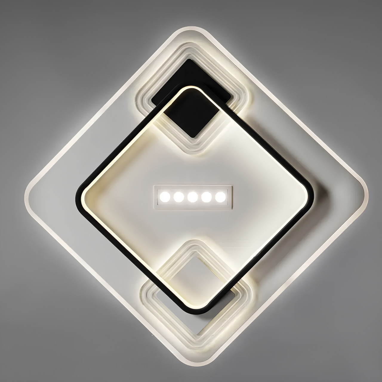 Люстра светодиодная Svet с подсветкой 136W+5W с пультом 3000-6000К Черно-белый (SY-16051/500 WH+BK)