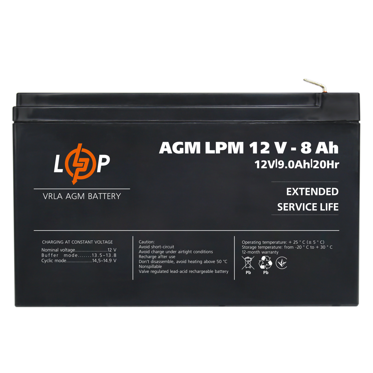 Акумулятор AGM LPM 12V-8 Ah (28152564) - фото 5