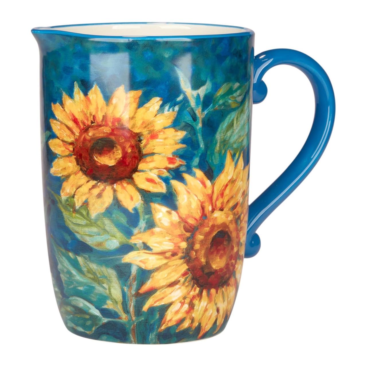 Кувшин Certified International Золотистые подсолнухи керамический 2,8 л Синий (31446) - фото 3 Кувшин Certified International Золотистые подсолнухи керамический 2,8 л Синий (31446) - фото 3