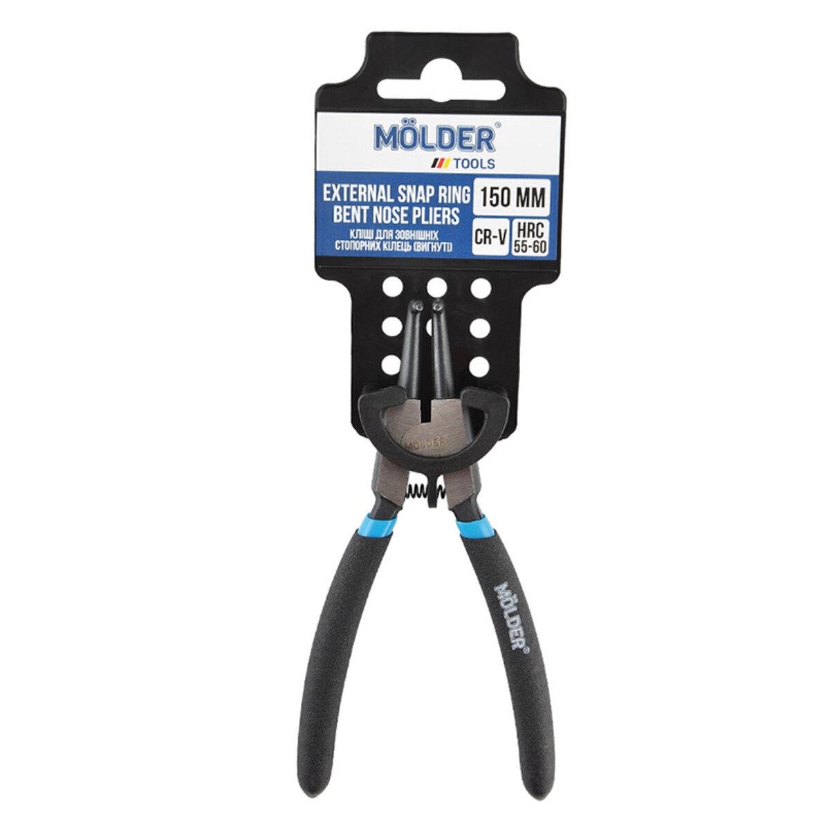 Клещи Molder для наружных стопорных колец изогнутые Cr-V 150 мм