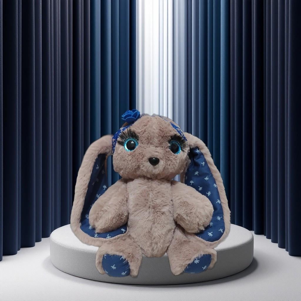 М'яка іграшка Зайчик 25 см Рожевий/Синім (02934-4)