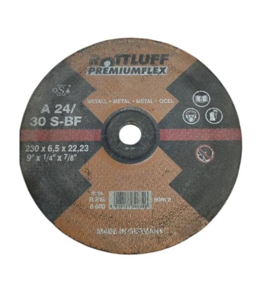 Круг зачисний абразивний 230х6,5 мм ROTTLUFF premiumFlex для металу 1 шт. (2861549420/К2187)
