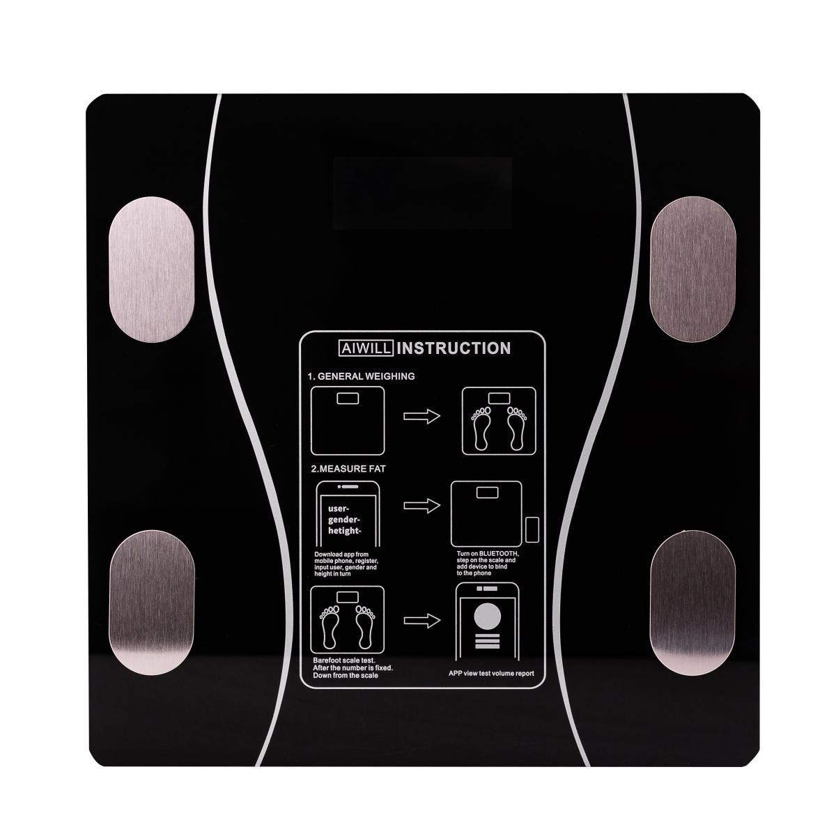 Ваги Bluetooth Scale one із додатком для смартфона до 180 кг Чорний