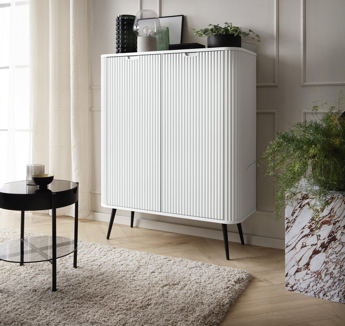 Комод Perfect Home Zova K103 2-дверный с черными ножками Белый (PFH-091285) - фото 1