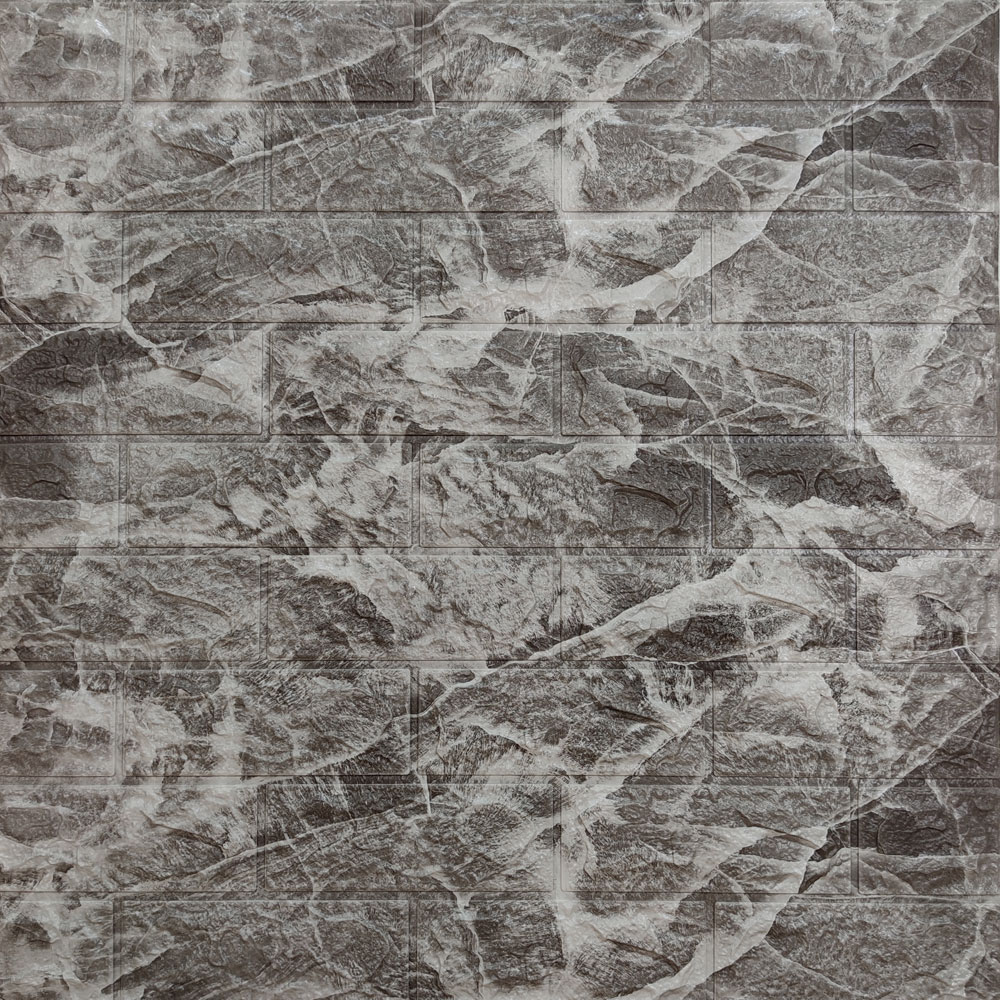 Самоклеящаяся 3D панель Sticker Wall 700x770x7 мм Черный мрамор (00156)