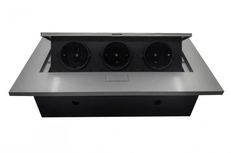 Удлинитель прямоугольный JX Triple на 3 розетки Алюмминий (009616)