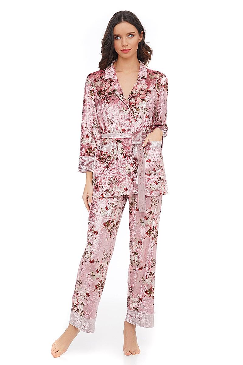 Комплект German Volf халат/брюки р. 40/XS Светло-пудровый (66398)