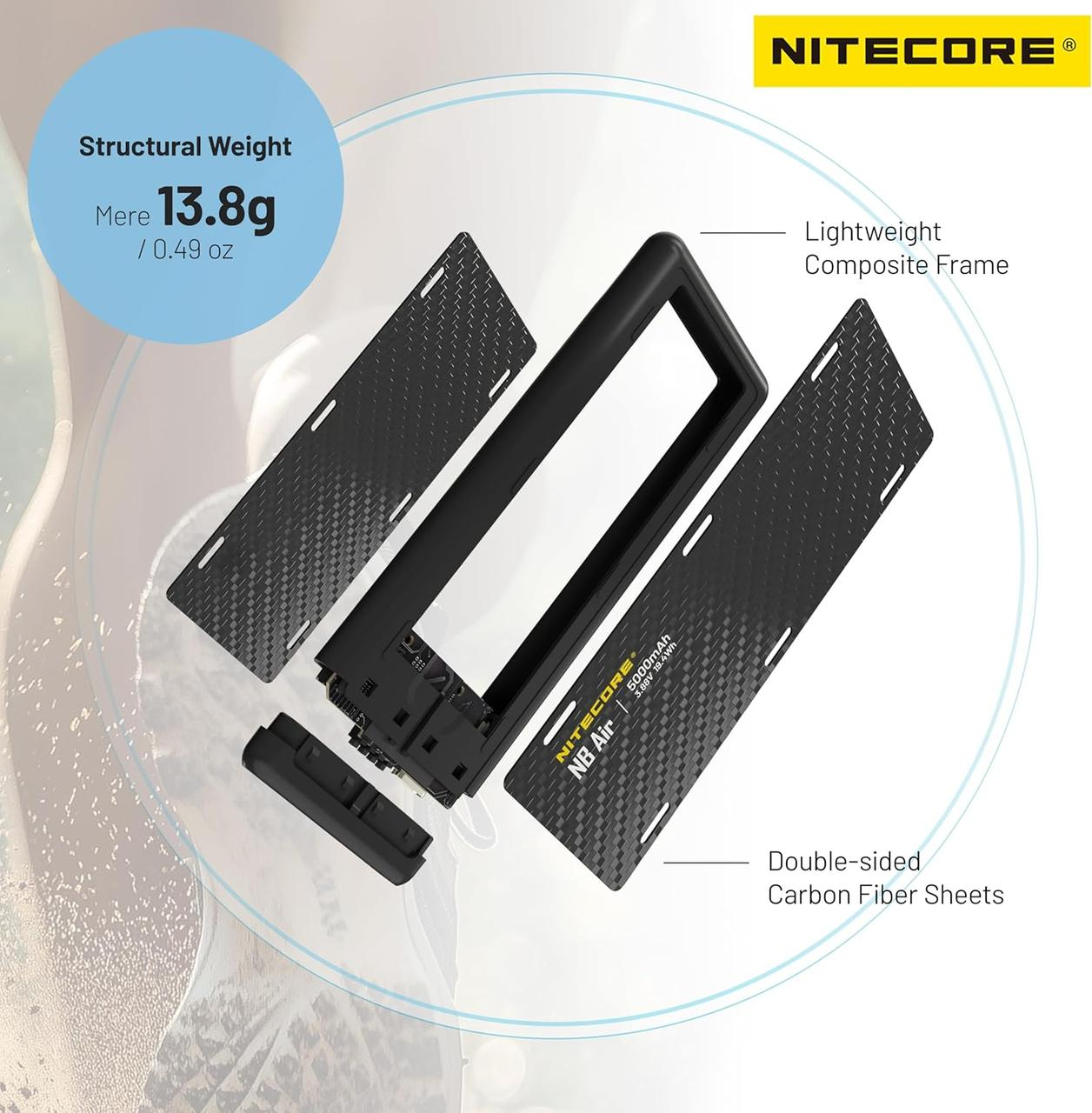 Павербанк Nitecore NB AIR 5000mAh з карбоновим корпусом і захистом IPX7 QC/PD 3.0 (001072) - фото 4