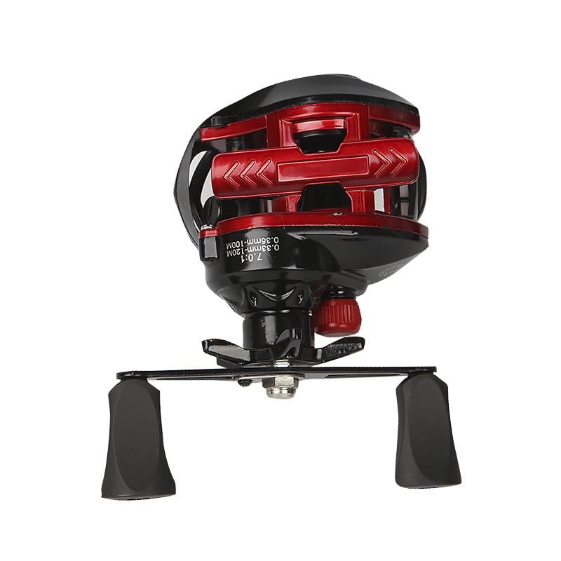 Катушка рыболовная Yumoshi AK 200 мультипликаторная для спиннинга правая рука Black/Red (784780639) - фото 2 Катушка рыболовная Yumoshi AK 200 мультипликаторная для спиннинга правая рука Black/Red (784780639) - фото 2