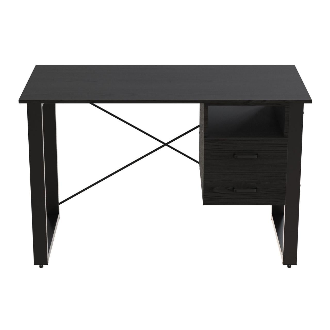 Письмовий стіл із ящиками Ferrum-decor Оскар метал/ДСП 16 мм 750x1400x600 мм Чорний/Сосна Кембра (FRD-103236)