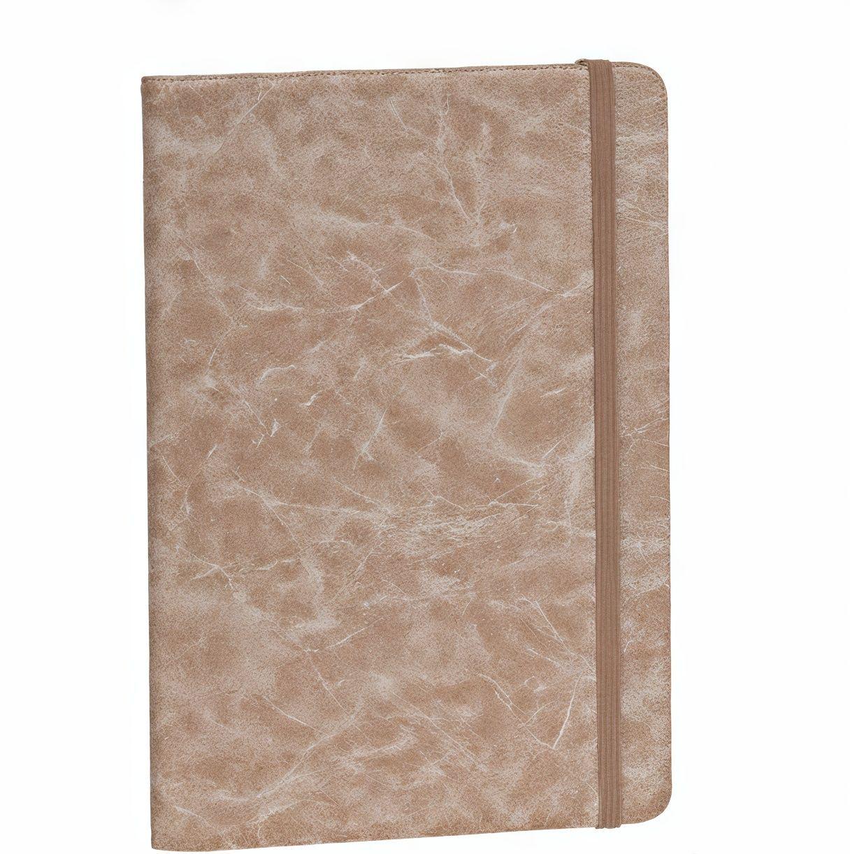 Блокнот на резинке Stenson Fissure мягкий A5 80 листов Бежевый (WW01501ST)