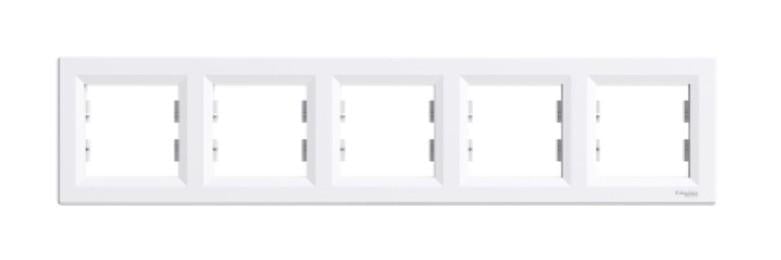 Рамка для розеток п'ятимісна горизонтальна Білий (EPH5800521)