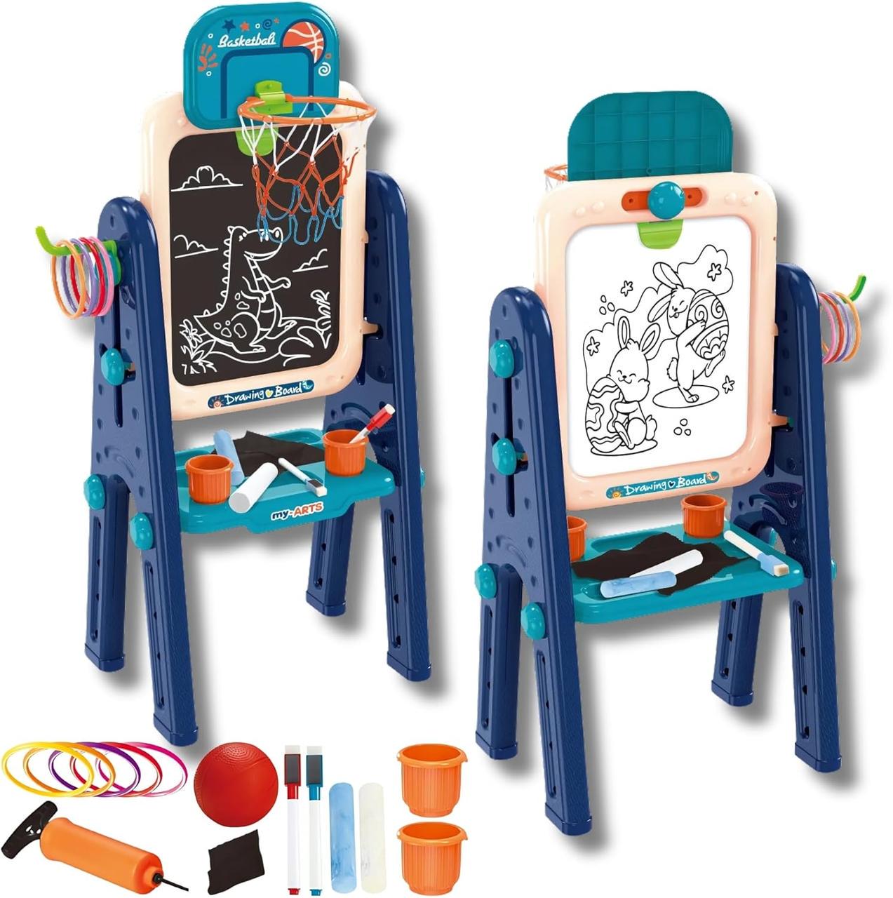 Мольберт дитячий двосторонній OLEOCA 4в1 з магнітною дошкою/крейдяною дошкою та набором аксесуарів (OLEO41) - фото 9 Мольберт дитячий двосторонній OLEOCA 4в1 з магнітною дошкою/крейдяною дошкою та набором аксесуарів (OLEO41) - фото 9